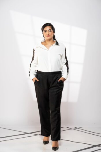 Ladies Exclusive Pant with piping side seam detail