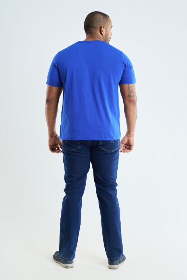 Gents V Neck T Shirt - Blue back