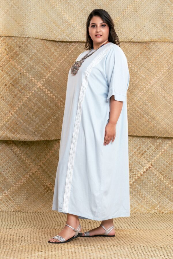 Ladies Casual Linen Kaftan Dress - Image 3