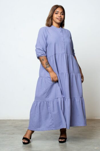 Ladies Plain Linen Dress