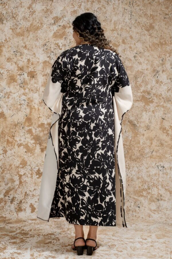Ladies V Neck Printed Kaftan - Image 2